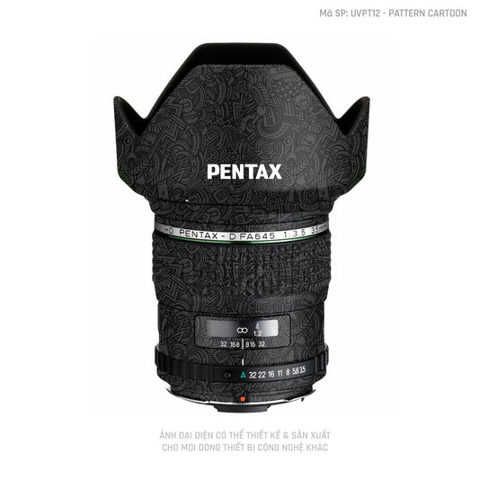 Dán Skin Ống Kính Pentax Pattern Cartoon Đen | UVPT12