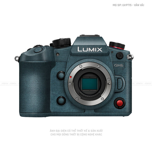 Dán Skin Máy Ảnh Lumix Vân Vải Xanh Cổ Vịt | UVPT15