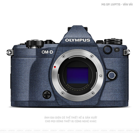 Dán Skin Máy Ảnh Olympus Vân Vải Xanh Blue | UVPT15