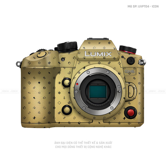 Dán Skin Máy Ảnh Lumix Vân Nổi Icon Vàng Đồng | UVPT04