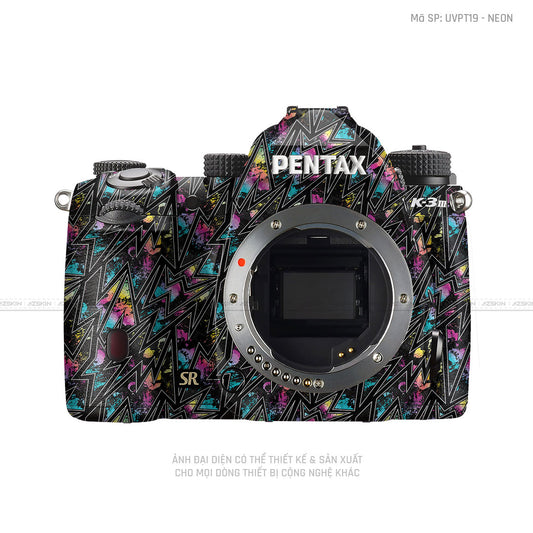 Dán Skin Máy Ảnh Pentax Vân Nổi Neon 01 | UVPT19