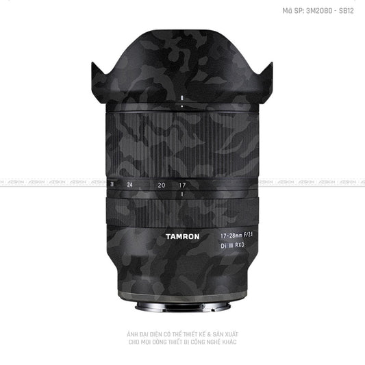 Dán Skin Ống Kính Tamron Vân Nổi Camo Black | SB12