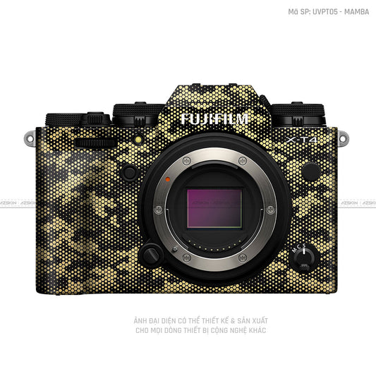 Dán Skin Máy Ảnh Fujifilm Vân Nổi Mamba Vàng | UVPT05