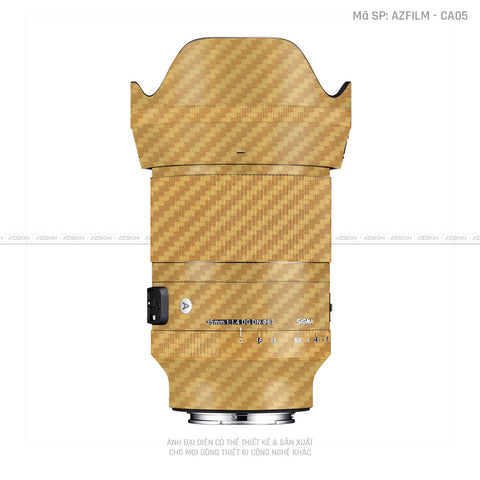 Dán Skin Ống Kính Sigma Màu Nổi Carbon Vàng | AZFILM - CA05