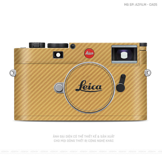 Dán Skin Máy Ảnh Leica Vân Carbon Vàng | AZFILM - CA05