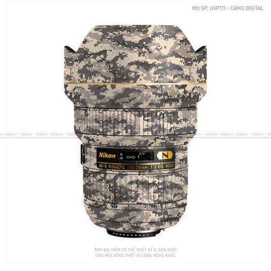 Dán Skin Ống Kính Nikon Vân Nổi Camo Digital Vàng Cát | UVPT11