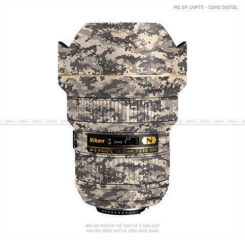 Dán Skin Ống Kính Nikon Vân Nổi Camo Digital Vàng Cát | UVPT11