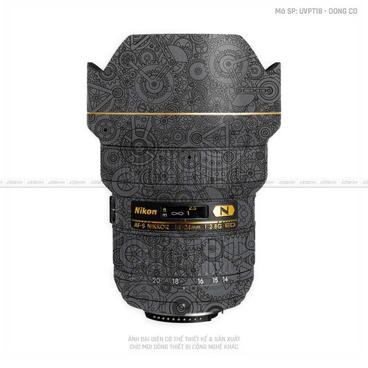 Dán Skin Ống Kính Nikon Vân Nổi Động Cơ Xám | UVPT18