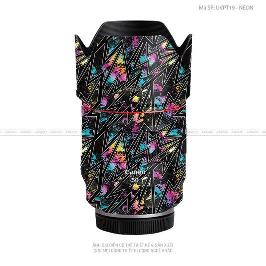 Dán Skin Ống Kính Canon Vân Nổi Neon 01 | UVPT19