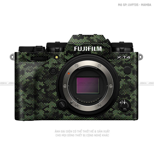Dán Skin Máy Ảnh Fujifilm Vân Nổi Mamba Xanh Rêu | UVPT05