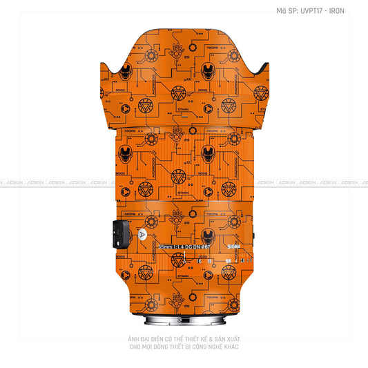 Dán Skin Ống Kính Sigma Vân Nổi Pattern Ironman Cam | UVPT17