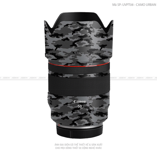 Dán Skin Ống Kính Canon Vân Nổi Camo Urban Xám | UVPT08