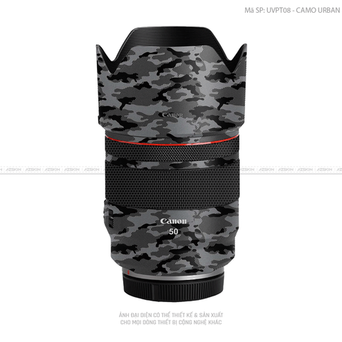 Dán Skin Ống Kính Canon Vân Nổi Camo Urban Xám | UVPT08