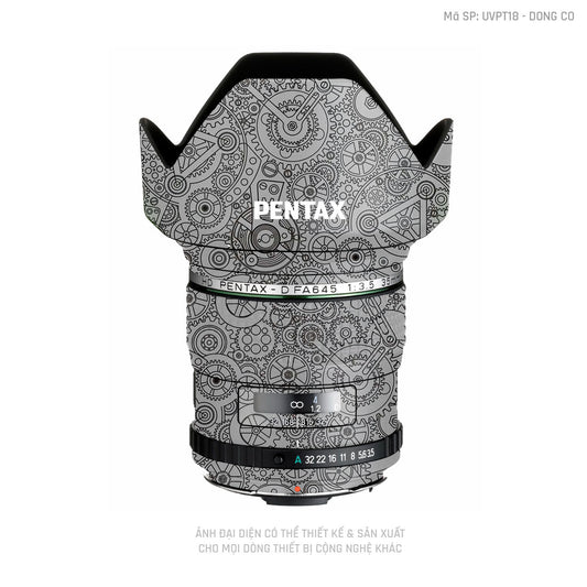 Dán Skin Ống Kính Pentax Vân Động Cơ Bạc | UVPT18