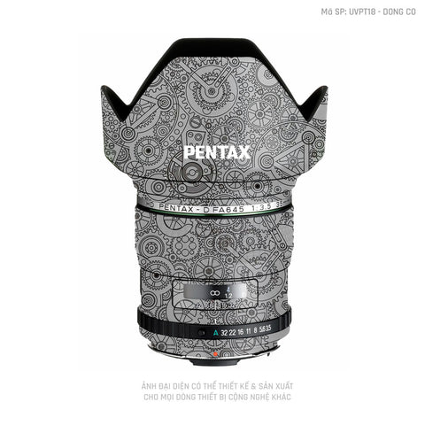 Dán Skin Ống Kính Pentax Vân Động Cơ Bạc | UVPT18