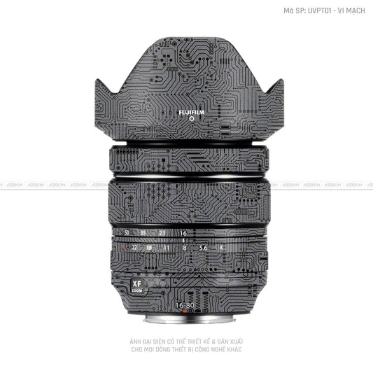 Dán Skin Ống Kính Fujifilm Vân Nổi Vi Mạch Xám | UVPT01