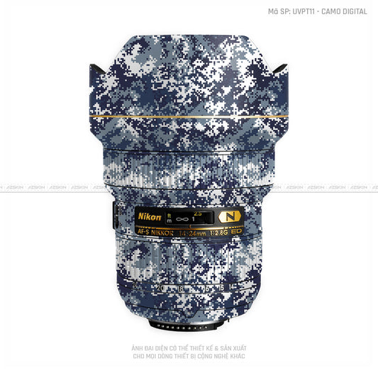Dán Skin Ống Kính Nikon Vân Nổi Camo Digital Xanh | UVPT11