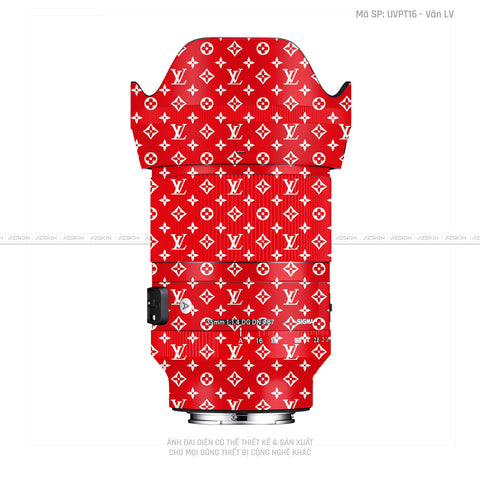 Dán Skin Ống Kính Sigma Vân Pattern LV Đỏ Trắng | UVPT16