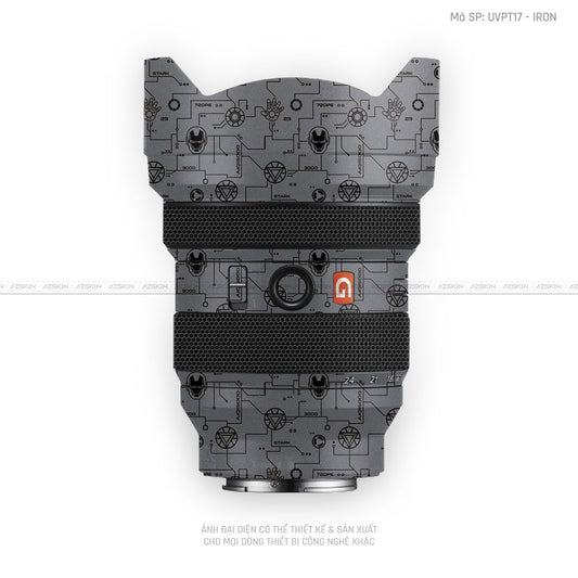 Dán Skin Ống Kính Sony Vân Nổi Pattern IRonman Xám | UVPT17