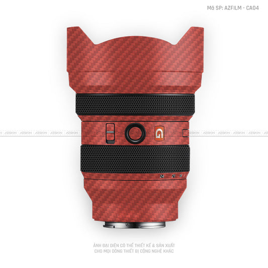 Skin Ống Kính Sony Vân Nổi Carbon Đỏ | AZFILM - CA04