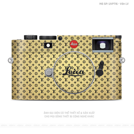 Dán Skin Máy Ảnh Leica Vân Pattern LV Vàng Đồng | UVPT16