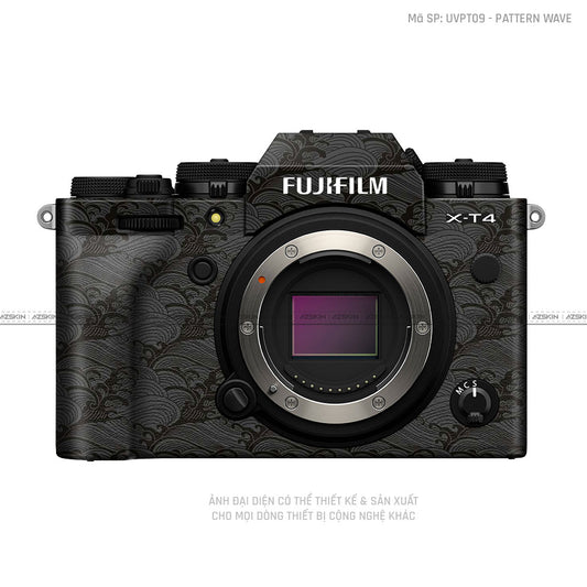 Dán Skin Máy Ảnh Fujifilm Vân Nổi Pattern Wave Đen | UVPT09