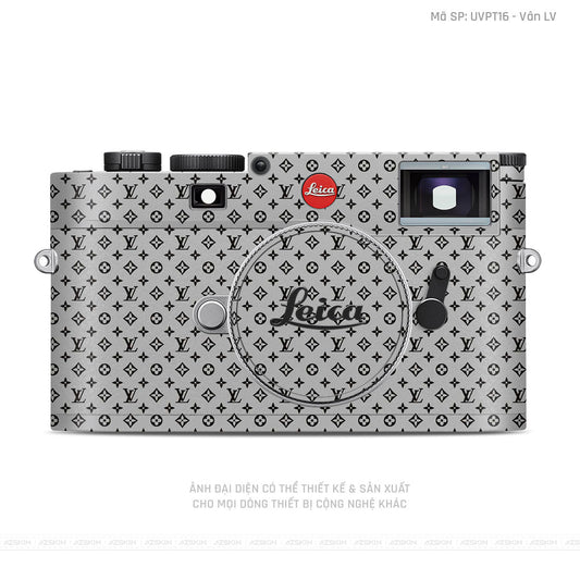 Dán Skin Máy Ảnh Leica Vân Pattern LV Bạc | UVPT16