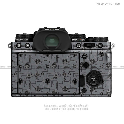 Dán Skin Máy Ảnh Fujifilm Vân Nổi Pattern Ironman Xám | UVPT17