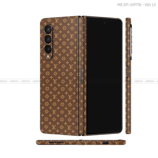 Dán Skin Galaxy Z Fold3 Vân LV Nâu | UVPT16
