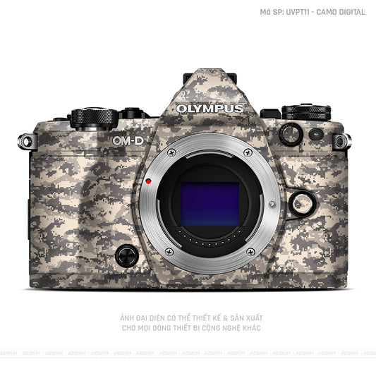 Dán Skin Máy Ảnh Olympus Vân Nổi Camo Digital Vàng Cát | UVPT11