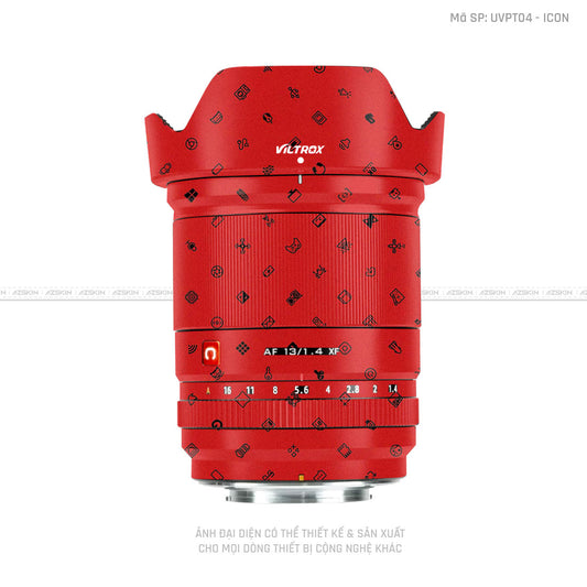 Dán Skin Ống Kính Viltrox Vân Nổi ICON Đỏ | UVPT04