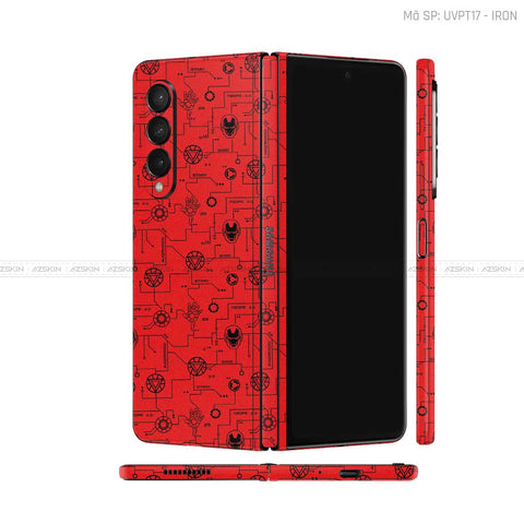 Dán Skin Galaxy Z Fold3 Vân IRON MAN Đỏ | UVPT17