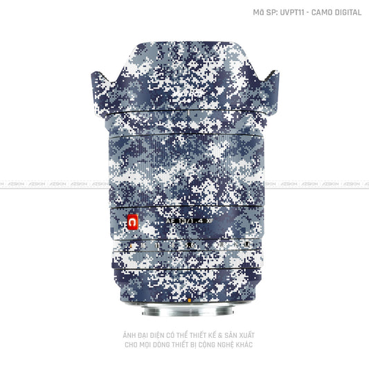 Dán Skin Ống Kính Viltrox Vân Camo Digital Xanh | UVPT11