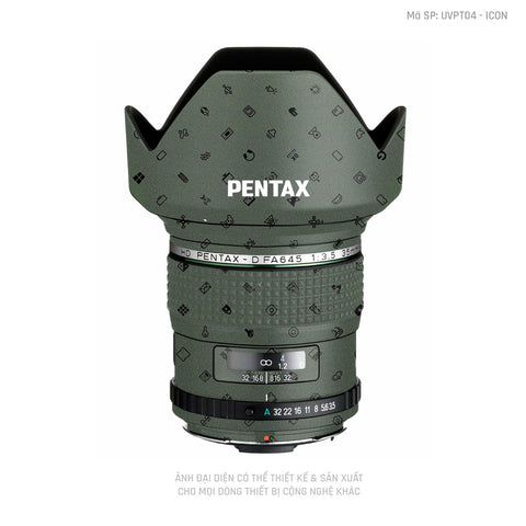 Dán Skin Ống Kính Pentax Vân Nổi Pattern ICon Xanh | UVPT04