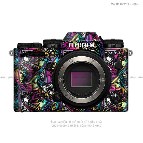 Dán Skin Máy Ảnh Fujifilm Vân Nổi Pattern Neon 04 | UVPT19