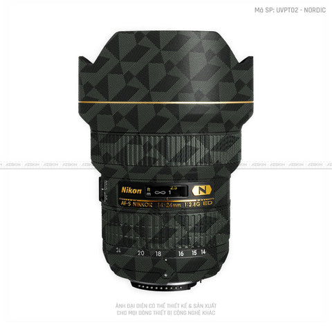 Dán Skin Ống Kính Nikon Vân Nổi Nordic Xanh | UVPT02
