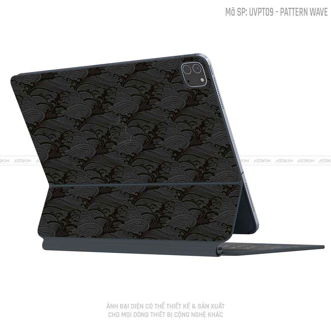Dán Skin Magic Keyboard Vân Pattern Wave Đen | UVPT09