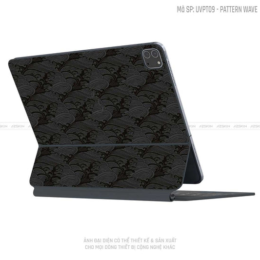 Dán Skin Magic Keyboard Vân Pattern Wave Đen | UVPT09
