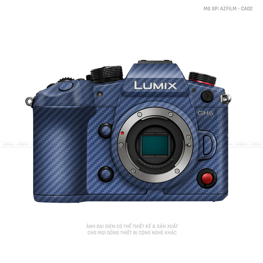 Dán Skin Máy Ảnh Lumix Vân Nổi Carbon Xanh | AZFILM - CA02