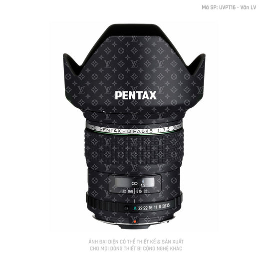 Dán Skin Ống Kính Pentax Vân Nổi Pattern LV Đen | UVPT16