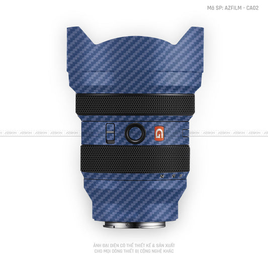 Skin Ống Kính Sony Vân Nổi Carbon Xanh | AZFILM - CA02