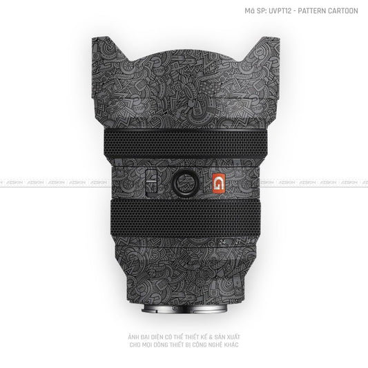 Dán Skin Ống Kính Sony Vân Nổi Pattern Cartoon Xám | UVPT12