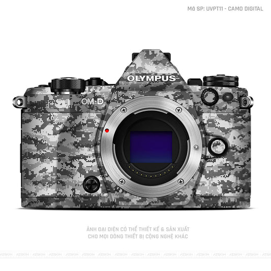 Dán Skin Máy Ảnh Olympus Vân Nổi Camo Digital Xám | UVPT11