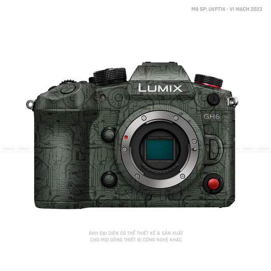 Dán Skin Máy Ảnh Lumix Vân Nổi Vi Mạch 2023 Xanh | UVPT14