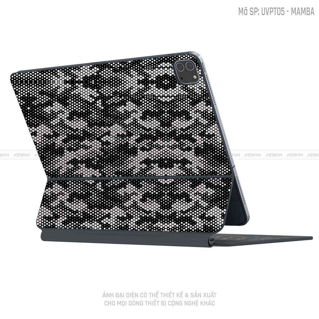 Dán Skin Magic Keyboard Vân Mamba Trắng | UVPT05