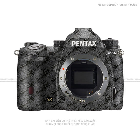 Dán Skin Máy Ảnh Pentax Vân Nổi Pattern Wave Xám | UVPT09