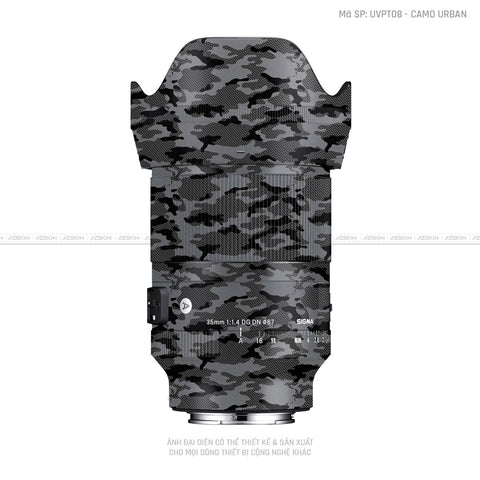 Dán Skin Ống Kính Sigma Vân Nổi Camo Urban Xám | UVPT08