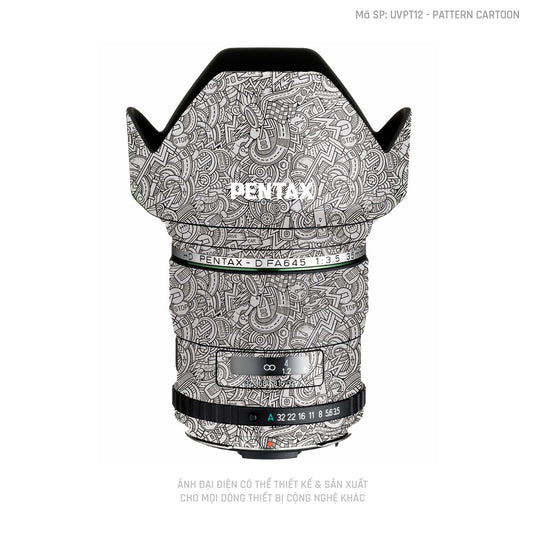 Dán Skin Ống Kính Pentax Pattern Cartoon Trắng | UVPT12