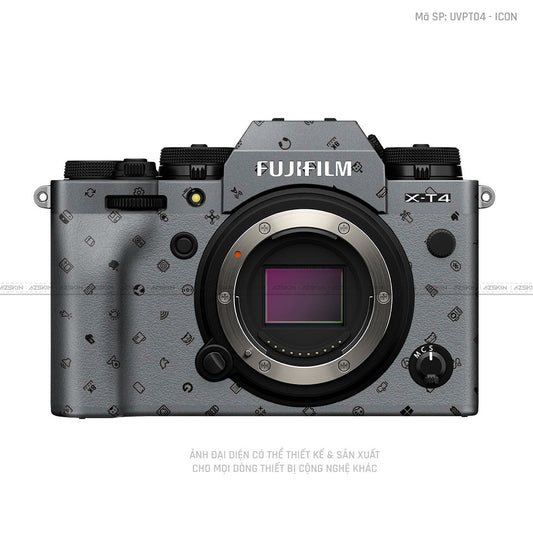 Dán Skin Máy Ảnh Fujifilm Vân Nổi Pattern Icon Xám | UVPT04