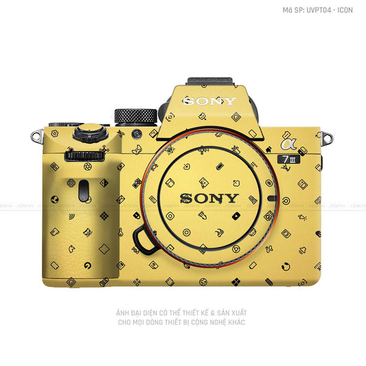 Dán Skin Máy Ảnh Sony Vân Icon Vàng Đồng | UVPT04